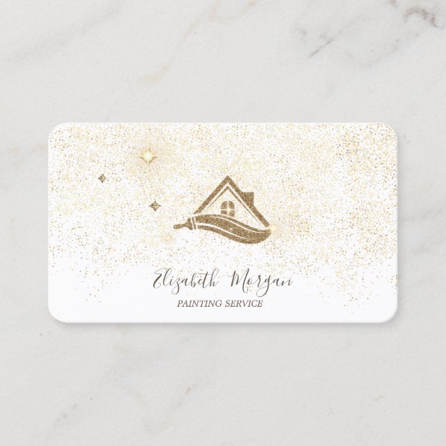 Carte De Visite Service de peinture élégant et moderne de confetti (Devant)