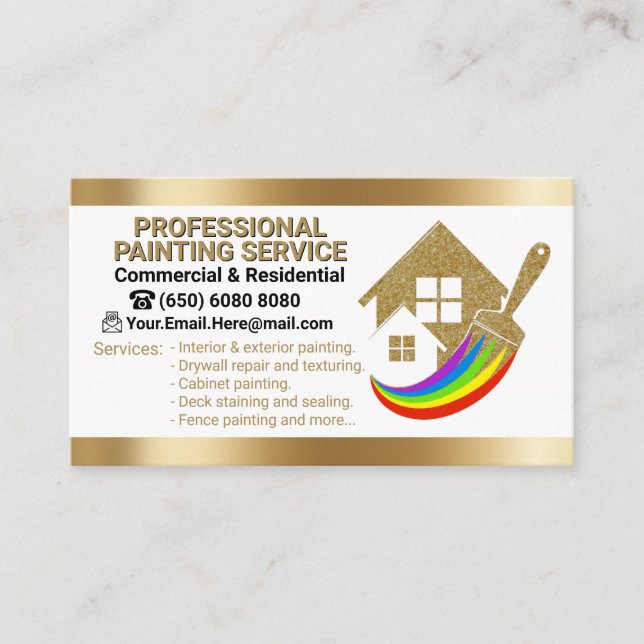 Carte De Visite Service de peinture moderne élégant professionnel (Devant)