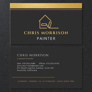 Carte De Visite Service de peinture professionnel Or Noir