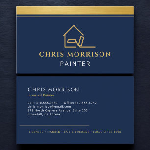 Carte De Visite Service de peinture professionnelle bleu marine