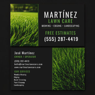 Carte De Visite Service de pelouse en herbe verte aménagement pays