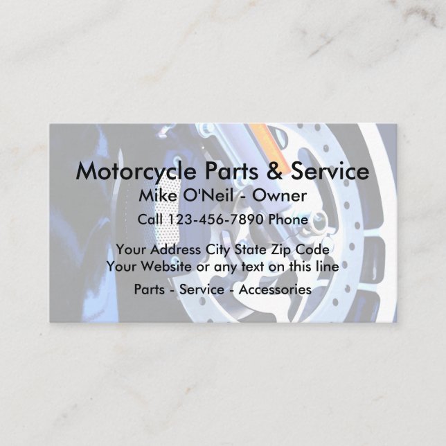 Carte De Visite Service de pièces de moto (Devant)