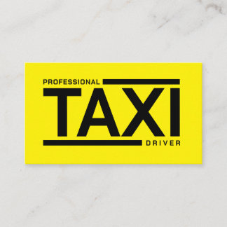 Carte De Visite Service de pilote TAXI professionnel jaune noir