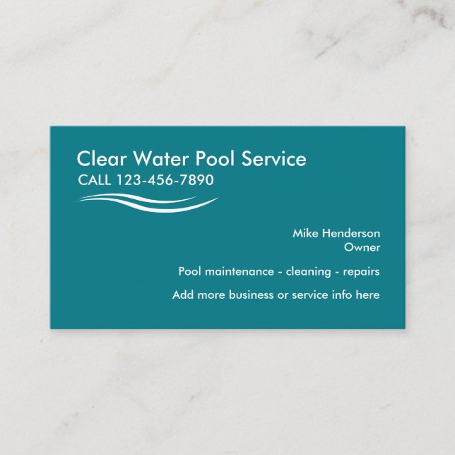 Carte De Visite Service de piscine (Devant)