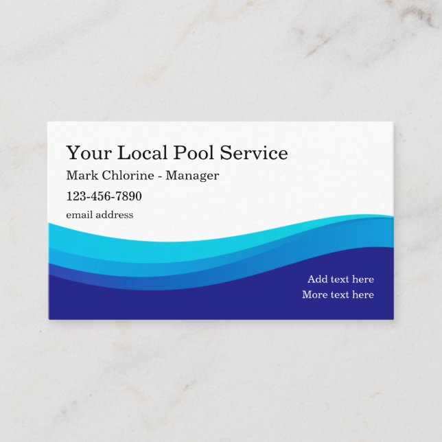 Carte De Visite Service de piscine local (Devant)