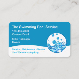 Carte De Visite Service de Piscine Moderne Unique