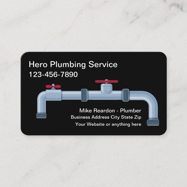 Carte De Visite Service de plomberie cool Plummer Tubes (Devant)