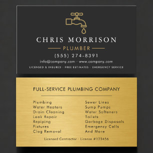 Carte De Visite Service de plomberie de bricolage Plombier