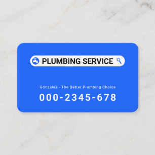 Carte De Visite Service de plomberie de recherche minimaliste simp