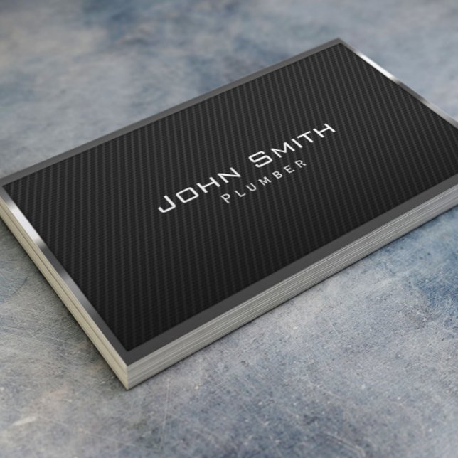 Carte De Visite Service de plomberie Noir en fibre de carbone (Créateur téléchargé)