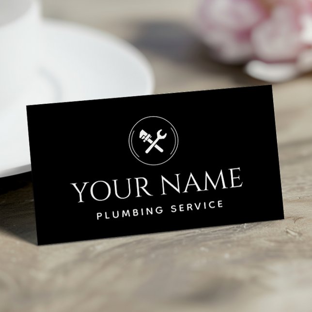 Carte De Visite Service de plomberie Poignée de plomberie noir et  (Créateur téléchargé)