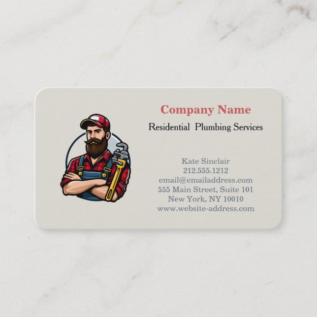 Carte De Visite Service de plomberie professionnel moderne (Devant)
