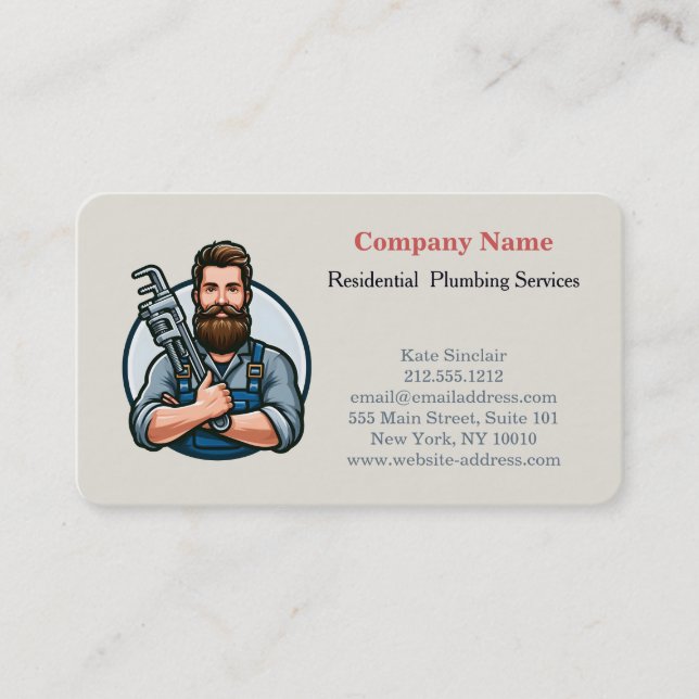 Carte De Visite Service de plomberie professionnel moderne (Devant)