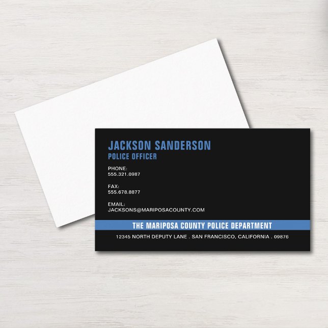 Carte De Visite Service de police Service de police Employé (Police Officer Department Law Enforcement Employee Business Card)