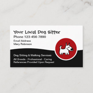 Carte De Visite Service de promenade de chien Garde de chien