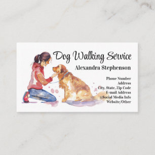 Carte De Visite Service de promenade de chiens Soins pour animaux 