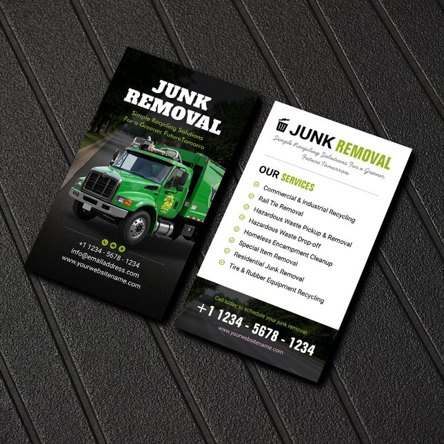 Carte De Visite Service de recyclage, Enlèvement de déchets, Servi (Créateur téléchargé)