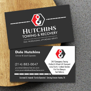 Carte De Visite Service de remorquage 24h/24 Assistance routière