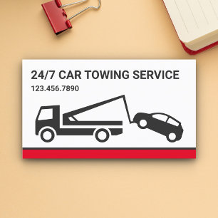 Carte De Visite Service de remorquage de voiture blanche Camion de