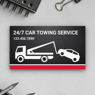 Carte De Visite Service de remorquage de voiture en fibre de carbo