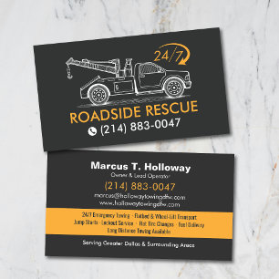 Carte De Visite Service de remorquage et de dépannage Assistance r