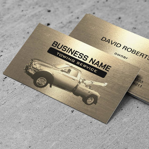 Carte De Visite Service de remorquage moderne Gold Tow Truck Profe