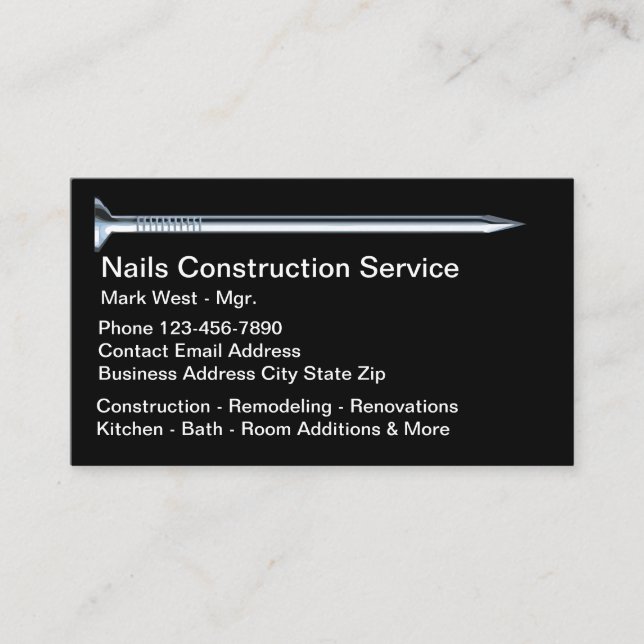 Carte De Visite Service de rénovation de construction (Devant)