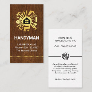 Carte De Visite Service de réparation à domicile Gold Home
