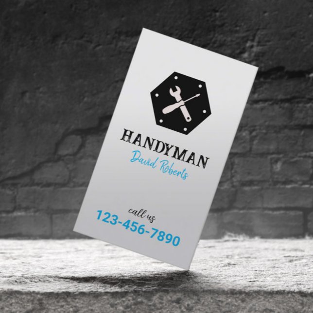 Carte De Visite Service de réparation automatique Handyman Minimal (Créateur téléchargé)