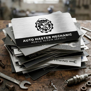 CARTE DE VISITE SERVICE DE RÉPARATION AUTOMOBILE MÉCANICIEN AUTO
