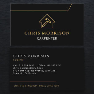 Carte De Visite Service de réparation de menuiserie de charpentier