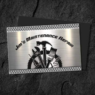 Carte De Visite Service de réparation de plaques en acier Handyman
