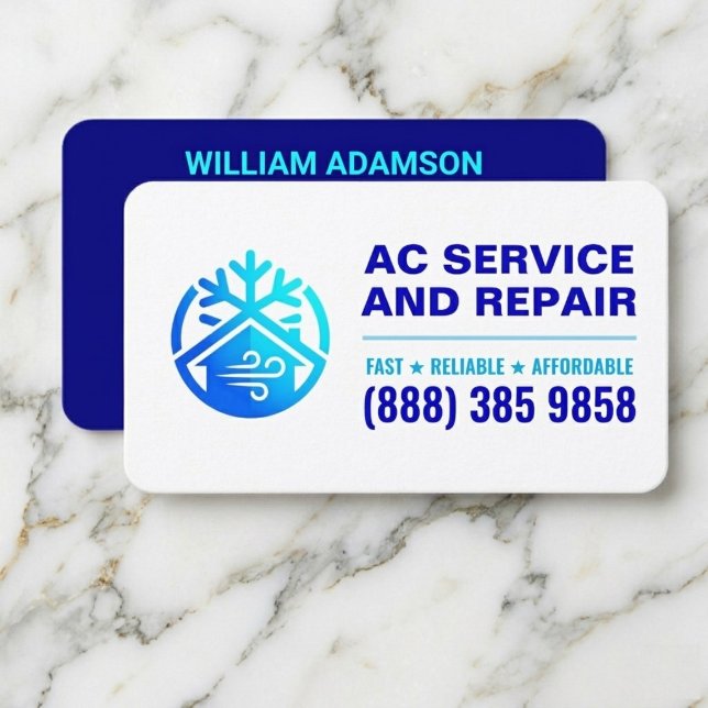 Carte De Visite Service de réparation d'installation de climatisat (Business card for maintenance and installation of air conditioning)