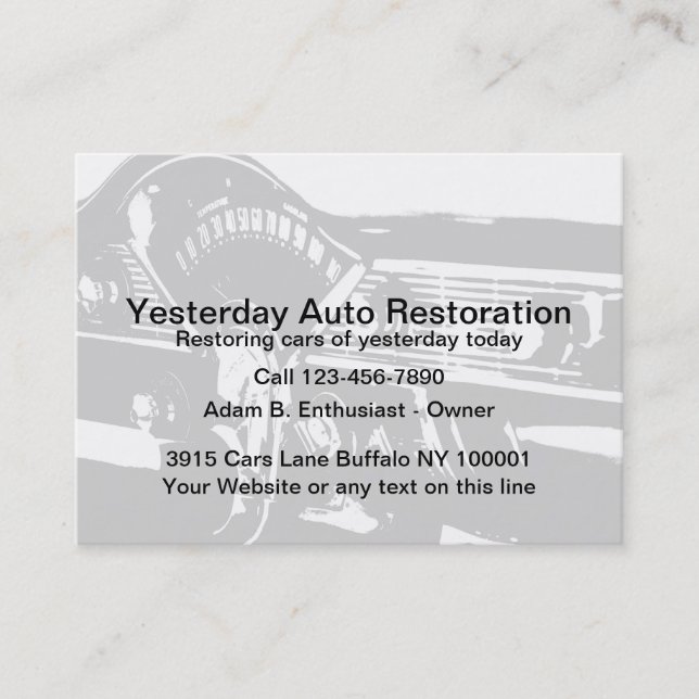 Carte De Visite Service de Restauration Automobile (Devant)