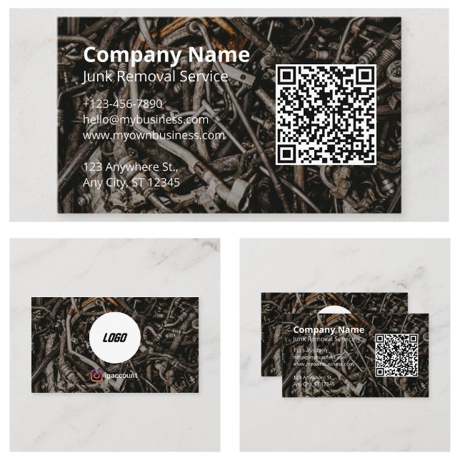 Carte De Visite Service de retrait de déchets professionnels (Professional Junk Removal Service Business Card
)