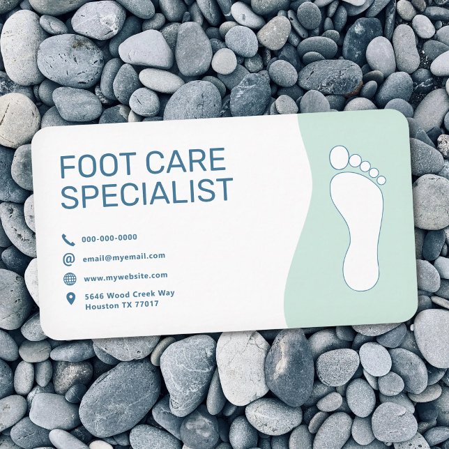 Carte De Visite Service de soins des pieds (Foot Care Service Business Card)