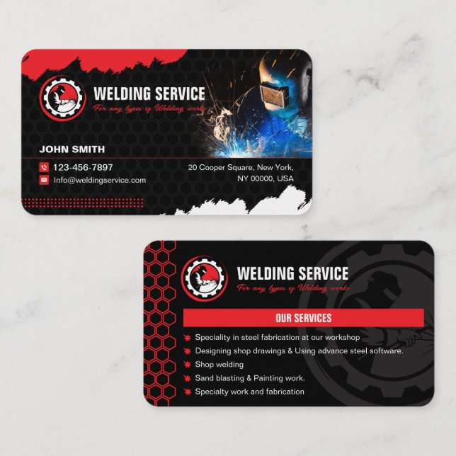 Carte De Visite Service de soudure, fabricant, entrepreneurs de so (Devant / Derrière)