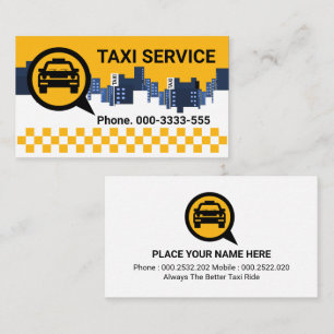 Carte De Visite Service de taxi aérien de ville jaune