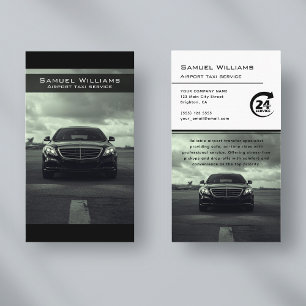 Carte De Visite Service de taxi aérien moderne chauffeur professio