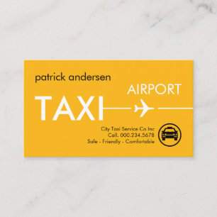 Carte De Visite Service de taxi aéroportuaire piste d'avion