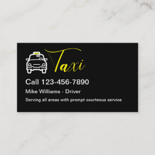 Carte De Visite Service de taxi chic et branché