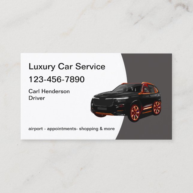 Carte De Visite Service de taxi classique (Devant)