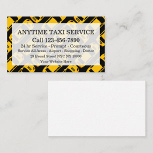 Carte De Visite Service De Taxi De La Flotte Avec Motif De Taxicab