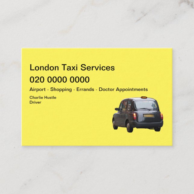 Carte De Visite Service de taxi de Londres (Devant)
