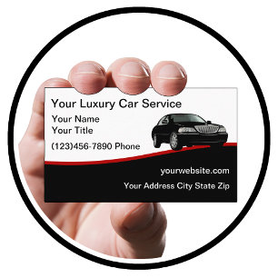 Carte De Visite Service de taxi de voiture de luxe