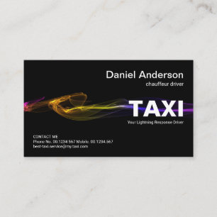 Carte De Visite Service de TAXI étonnant noir frappant la foudre