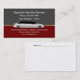 Carte De Visite Service de Taxi Exécutif Classique