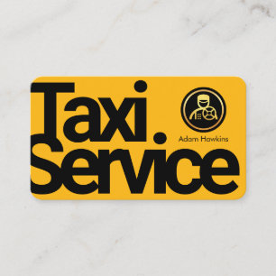 Carte De Visite Service de taxi jaune minimaliste simple
