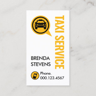 Carte De Visite Service de Taxi Jaune Rétro Simple