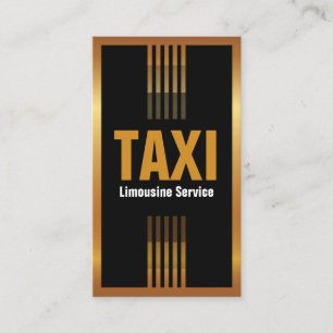 Carte De Visite Service de Taxi Limousine Gold Stripes Professionn